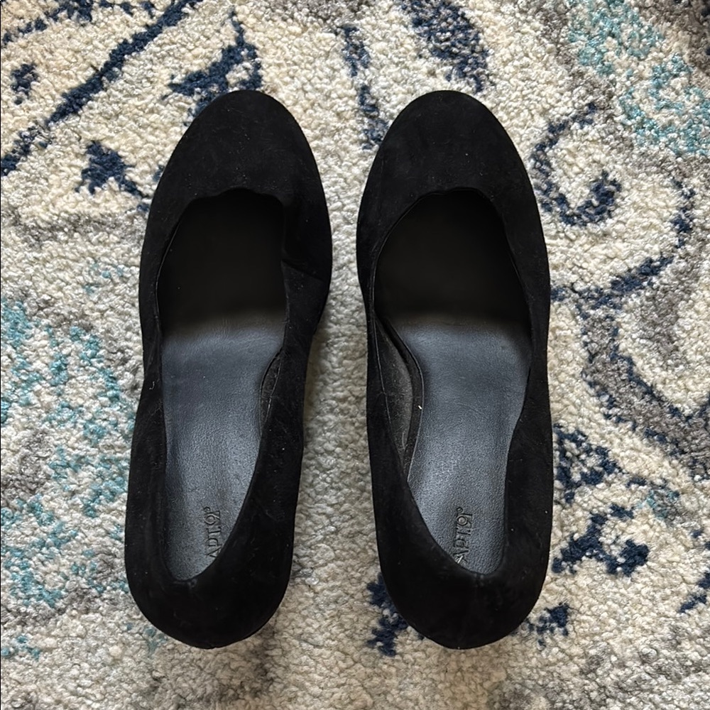 Black Wedge Suede Women's Shoes